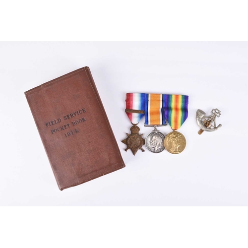 146 - LOCAL INTEREST - A First World War medal trio to 8184 Private William Owen, King's Shropshire Light ... 