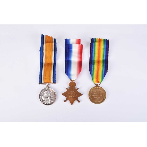 147 - LOCAL INTEREST - A First World War Killed in Action medal trio and death plaque to 11519 Private Alb... 