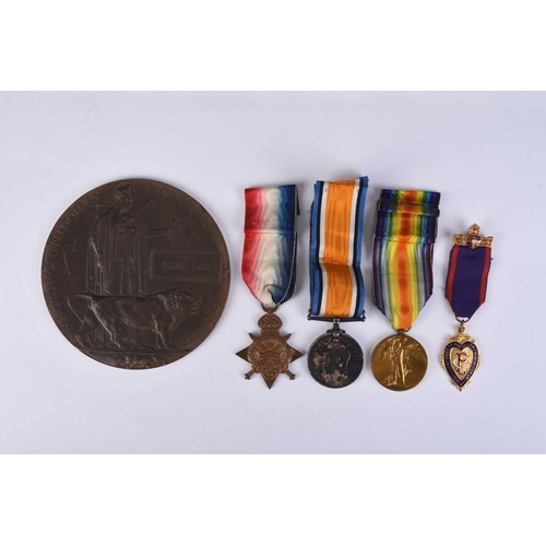 148 - LOCAL INTEREST. A First World War Killed in Action medal trio with death plaque to 17479 Private Fra... 