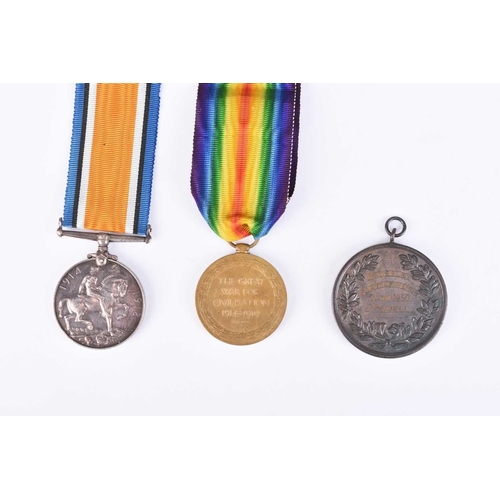 150 - LOCAL INTEREST . A First World War medal pair of 1914-18 Medal and Victory Medal to 53555 Pte. John ... 