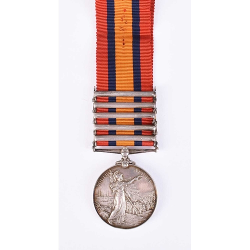 151 - LOCAL INTEREST - A Boer War Casualty Queen's South Africa medal with 5 clasps to 454 Private James F... 