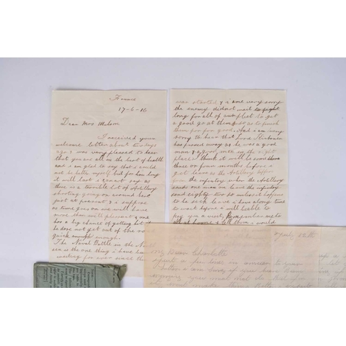 50 - First World War - Three Autograph letters signed from Pte. George Shelly, SS/6207 Army Service Corps... 