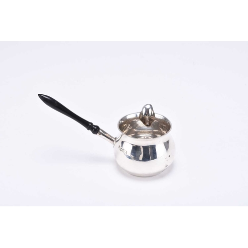 117 - An Edwardian small silver brandy warmer on stand, George Nathan & Ridley Hayes, Chester 1909, with w... 