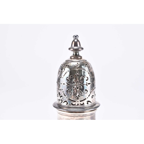 38 - A George I silver sugar caster, Thomas Folkingham, London 1721, of typical baluster form with decora... 