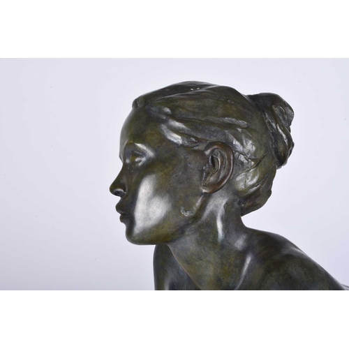 103 - ARR Marie-Paule Deville-Chabrolle (French b.1952) Ninon, bronze sculpture of a kneeling nude woman, ... 