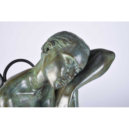 104 - ARR Marie-Paule Deville-Chabrolle (French b.1952) La Dolce Vita, seated nude figure, bronze sculptur... 