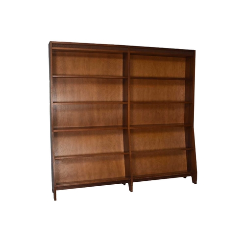 126 - A mahogany open fronted bookcase, by Wrinch's of Ipswich 182.5cm wide x 35cm deep x 174.5 high Prove... 