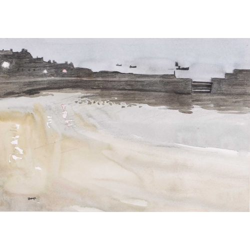 24 - ARR Donald McIntyre (1923-2009) Evening, Mousehole, initialled lower left, watercolour and charcoal,... 