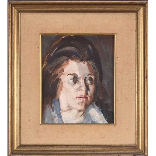 36 - ARR Harold Riley (1934-2023) Portrait of a Young Woman, oil on board, 24 x 20 cm, frame 43 x 39 cm