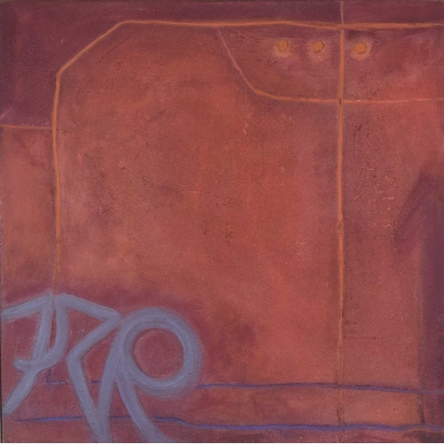 56 - Margrit Clegg (b.1941) Red Composition, signed, titled and dated 2001 to verso, mixed media on canva... 