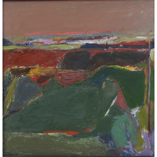 58 - ARR James Judge (British b.1958) Red Landscape, Abstract, signed and dated '89 lower left, oil on ca... 