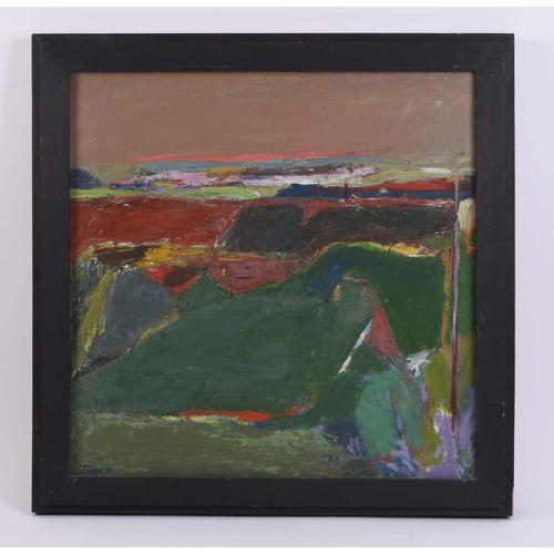 58 - ARR James Judge (British b.1958) Red Landscape, Abstract, signed and dated '89 lower left, oil on ca... 