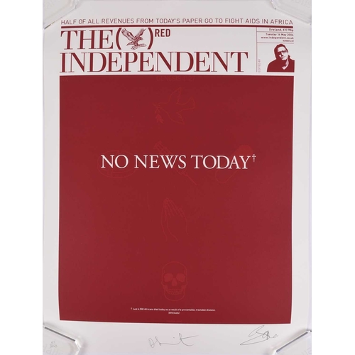 8 - ARR Damien Hirst (British b.1965) No News Today, The Independant Newspaper 16th May 2006, signed by ... 