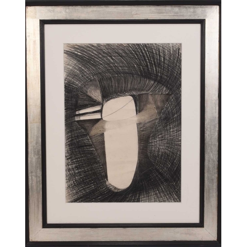 80 - ARR Margaret Lovell (British b.1939) Drawing from Inside the Helmet, charcoal drawing with etched el... 