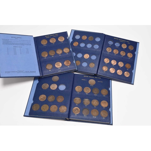 259 - Four coin folders: 1) British farthings 1902 -1956 (twenty five) 2) British halfpennies 1937-67 (twe... 