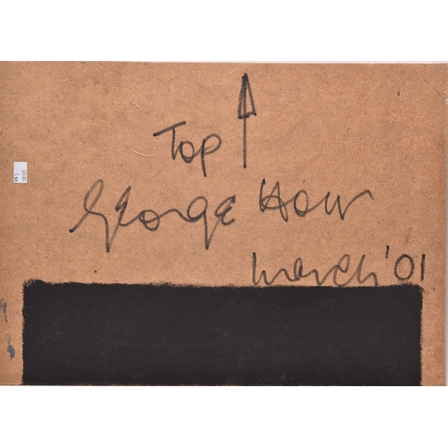 25 - George Holt (British 1924-2005) Abstract composition in red and black, signed and dated 01 to verso,... 