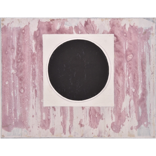 26 - George Holt (British 1924-2005) Abstract composition in pink and black, signed and dated 2001/2 to v... 