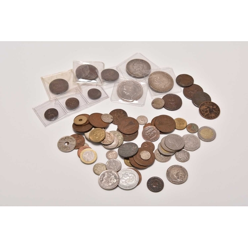 175 - A small assorted collection of UK and foreign silver and cupro-nickel copper and bronze coinage (a l... 