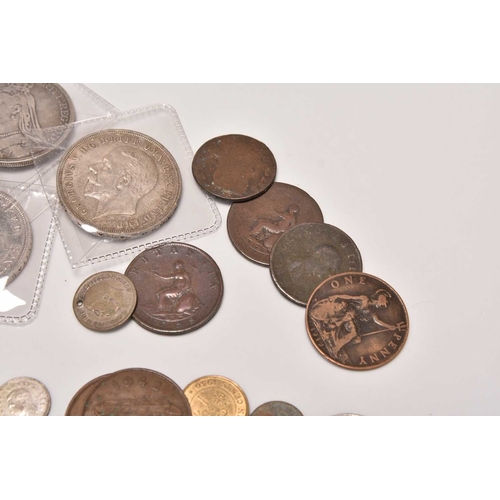 175 - A small assorted collection of UK and foreign silver and cupro-nickel copper and bronze coinage (a l... 