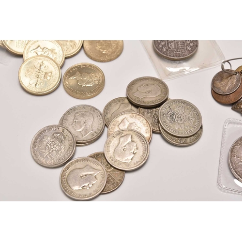 175 - A small assorted collection of UK and foreign silver and cupro-nickel copper and bronze coinage (a l... 