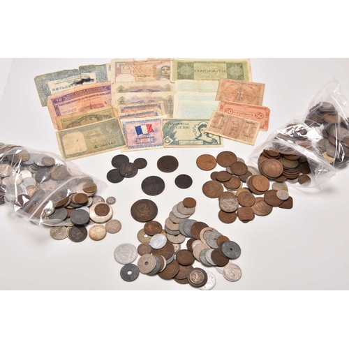 184 - A large assorted collection of world silver, cupro-nickel, copper, bronze and aluminium coinage, app... 