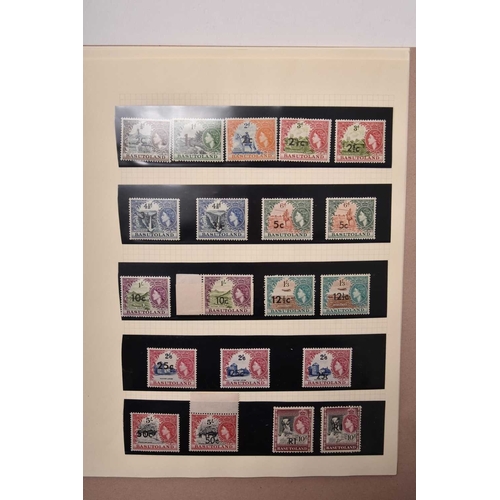 254 - African countries mainly better KG VI and QE2 issues in card folders: Basutoland (1954-64 mint, comp... 