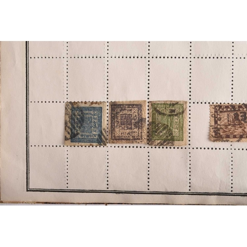 297 - Small general world stamp collection in two albums plus odds, starring early Nepal 1a, 2a, 4a (1881 ... 