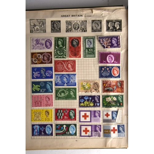 300 - World stamp collection in 2 albums which contain useful pickings plus Greenland Year Packs (1979, 19... 