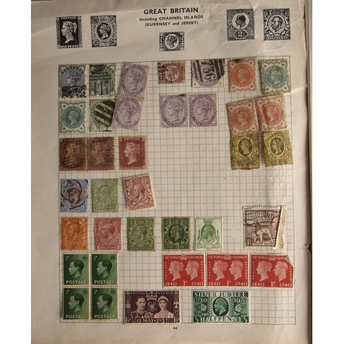 300 - World stamp collection in 2 albums which contain useful pickings plus Greenland Year Packs (1979, 19... 