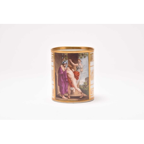 101 - A large John Rose Coalport mug, circa 1805-10, attributed to Thomas Baxter, painted with a Neoclassi... 