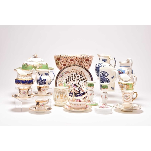 134 - An assembled group of Coalport, 19th and early 20th centuries, comprising a teacup and saucer, circa... 