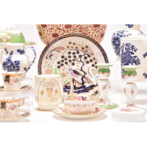 134 - An assembled group of Coalport, 19th and early 20th centuries, comprising a teacup and saucer, circa... 