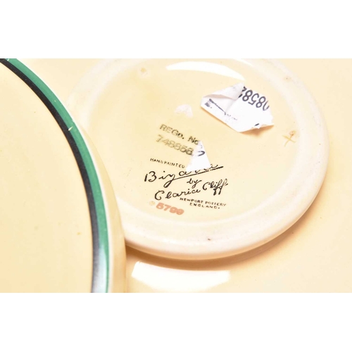 144 - A collection of Clarice Cliff Art Deco ceramics, comprising: A 'Ravel' Odilon circular tureen and co... 