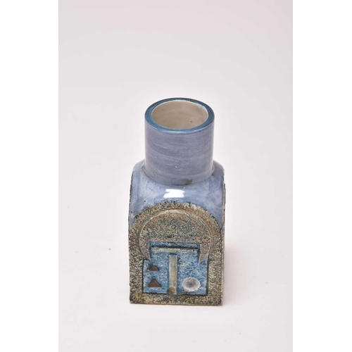 151 - A Troika spice vase designed by Alison Bridgen, circa 1977-83, of square sectioned form, blue and gr... 