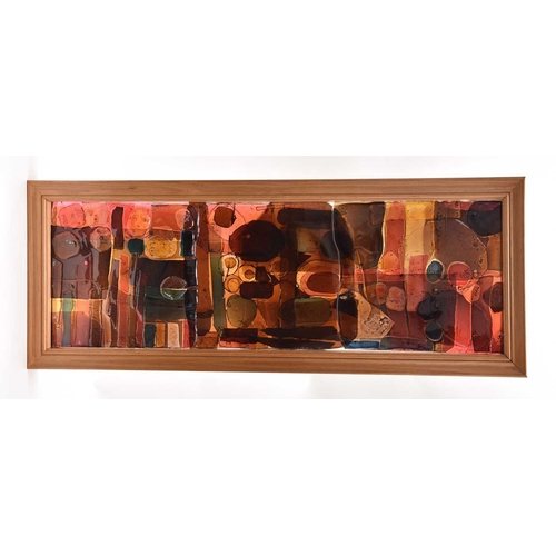 191 - A large and rare Whitefriars architectural rectangular fused glass panel attributed to Paul Jeffries... 
