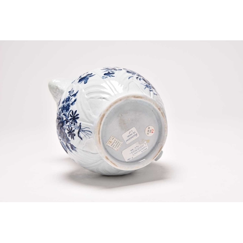 3 - A Philip Christian (Liverpool) mask head cabbage-leaf moulded 'Dutch' jug, circa 1765-70, painted in... 