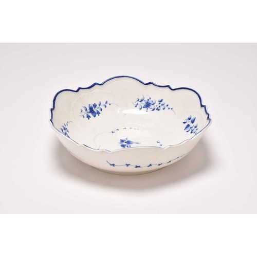 42 - A rare Caughley 'Bright Sprigs' salad bowl or junket dish, circa 1782-92, painted in underglaze blue... 