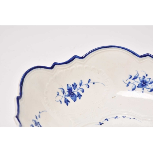 42 - A rare Caughley 'Bright Sprigs' salad bowl or junket dish, circa 1782-92, painted in underglaze blue... 