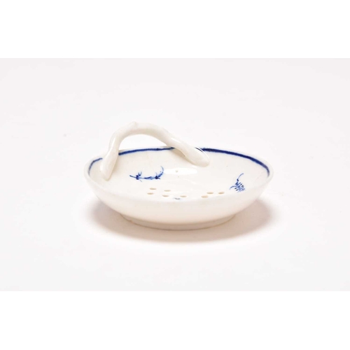 46 - An uncommon Caughley 'Locre Sprigs' egg drainer, circa 1784-99, unmarked, 8.5cm wide Provenance: Dav... 