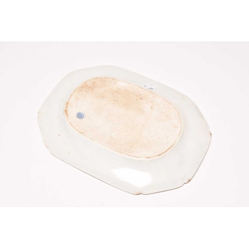 57 - A Caughley 'Willow Nankin' small meat platter, circa 1784-90, transfer-printed in underglaze blue, u... 