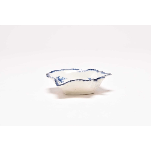 72 - A very rare Caughley 'Pickle Leaf Spray' pickle leaf dish, circa 1772-82, painted to the centre with... 