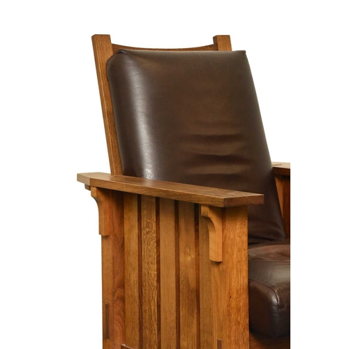 402 - After Gustav Stickley, a Morris reclining armchair By Richard Dowling Replicating the No.332 model, ... 