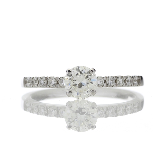 10 - One stunning natural round brilliant cut diamond 0.52 carats set in an 18ct white gold engagement ri... 