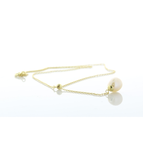 131 - 9.0 - 9.5mm freshwater cultured pearl gold plated silver necklace.
Pearl quality AAA. The chain is 1... 