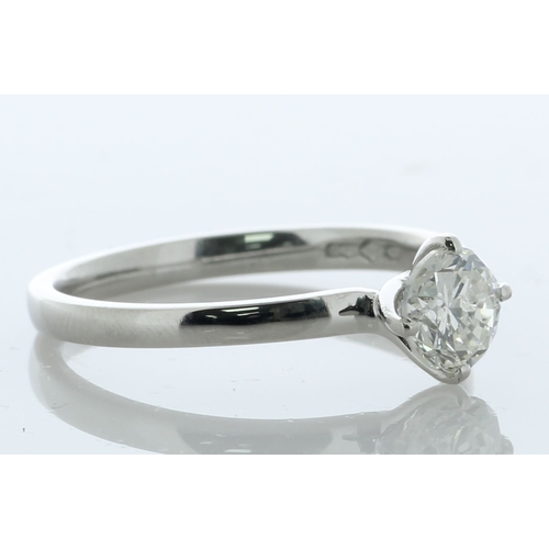 46 - A 0.74 carat diamond set in a platinum twist top claw setting. This diamond ring would make a stunni... 