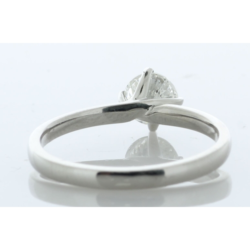 46 - A 0.74 carat diamond set in a platinum twist top claw setting. This diamond ring would make a stunni... 