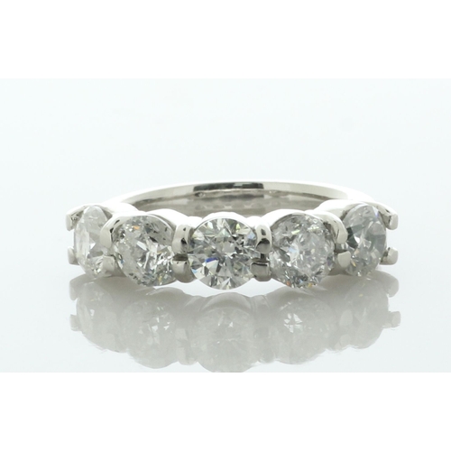 51 - Five Round brilliant cut diamonds are set in this gorgeous platinum five stone ring. Item Specificat... 