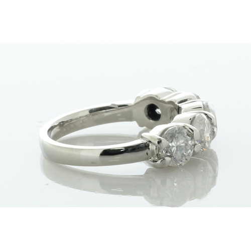 51 - Five Round brilliant cut diamonds are set in this gorgeous platinum five stone ring. Item Specificat... 