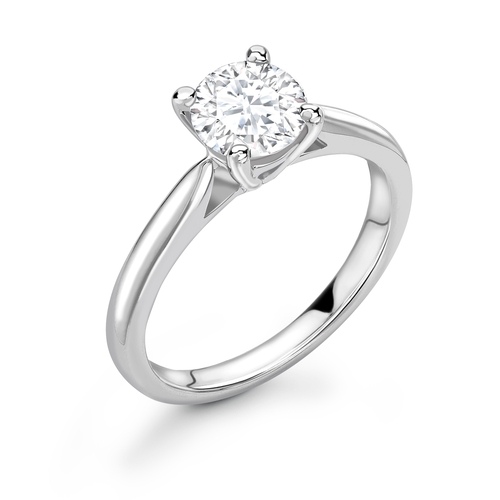 7 - A stunning natural round brilliant cut diamond 0.50 carats in a 18ct white gold ring with a white go... 