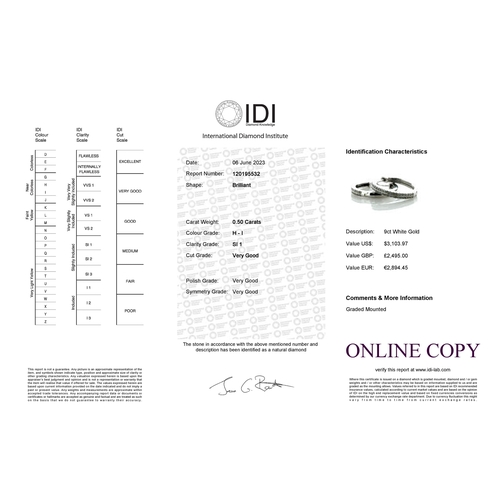 91 - These gorgeous 10ct white gold diamond hoop earrings are semi set with two rows of round diamonds. T... 